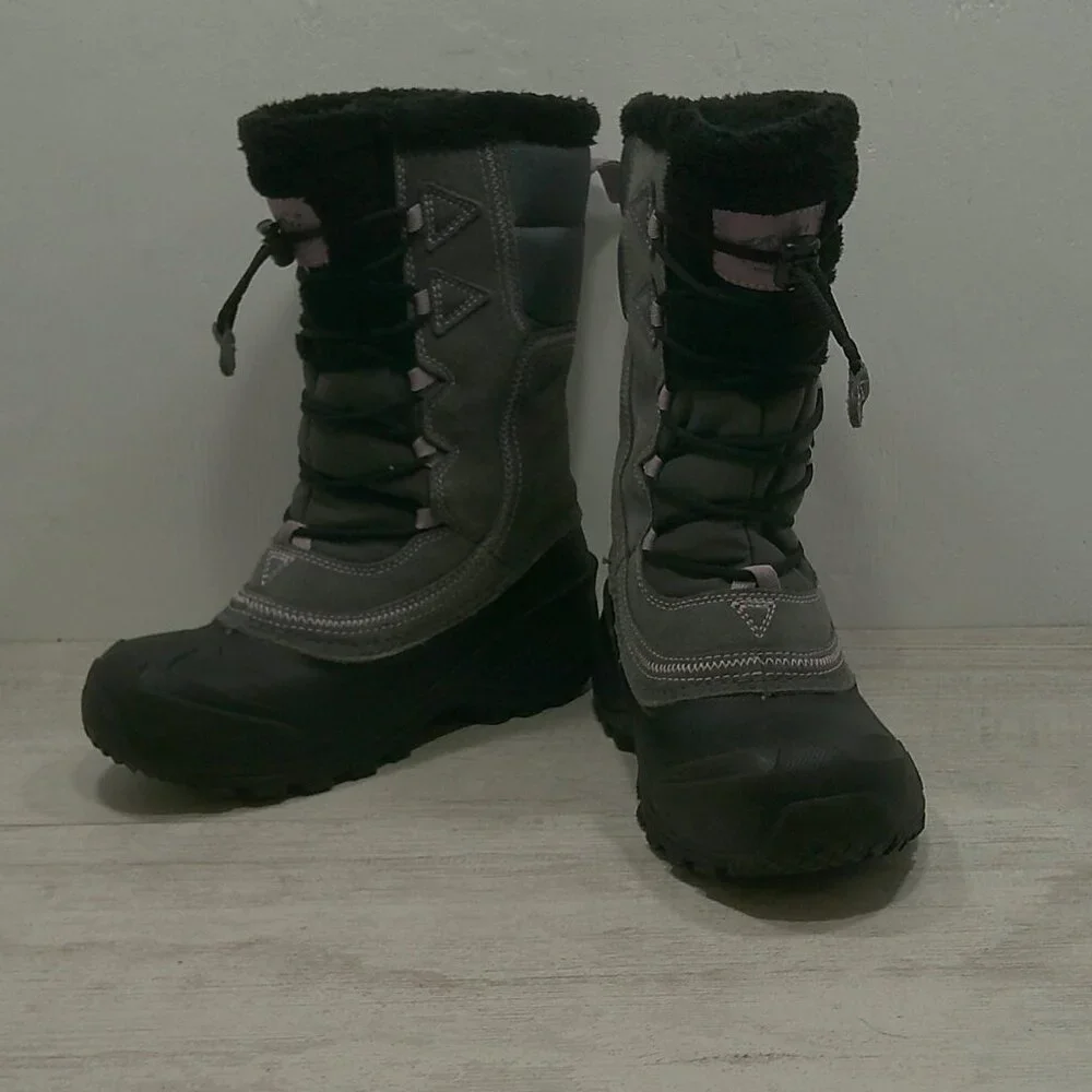 The North Face Shellista Lace up Gray Pink Waterproof Winter Snow Boot Size 3